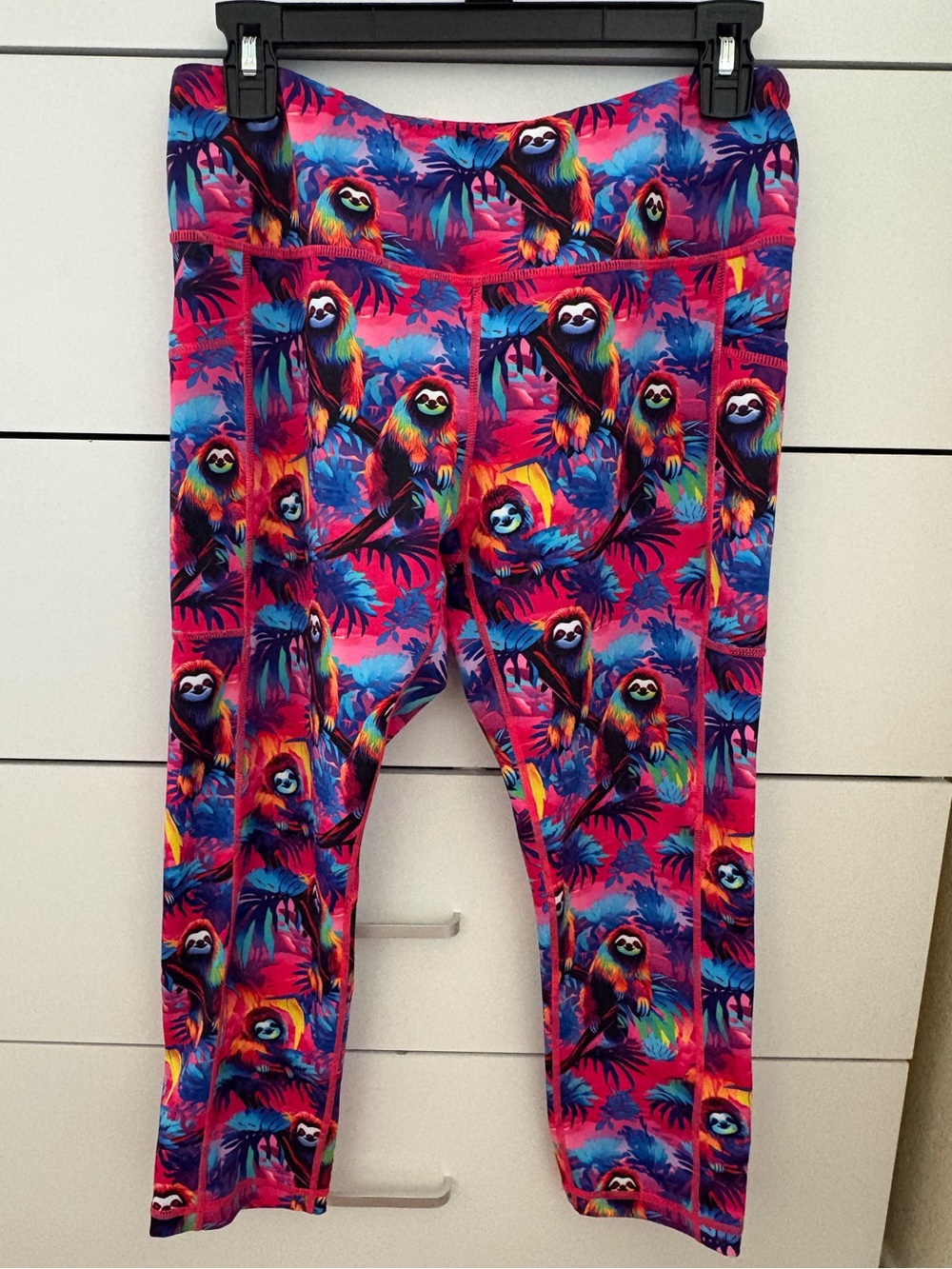 CVG Rainbow Sloth Capri Leggings- Large